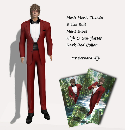 21-2 Mesh Men's Tuxed Suit & Sunglasses / Red  Box