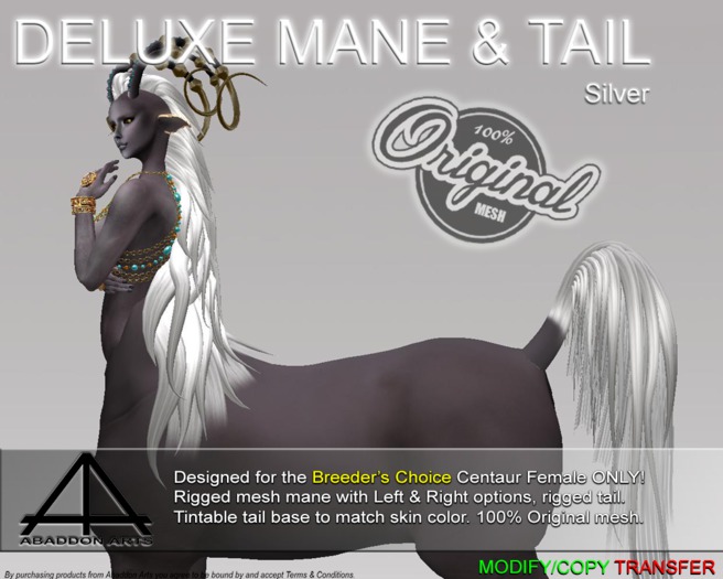 ...::// AA \\::... BC - CENT F Deluxe Mane & Tail Sil (Wear Me)