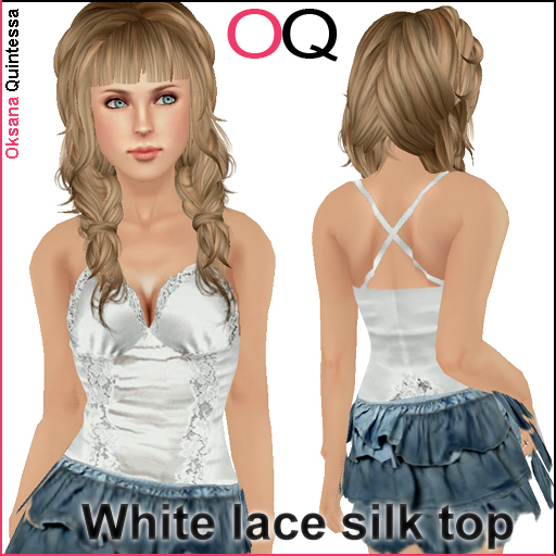 White lace silk top
