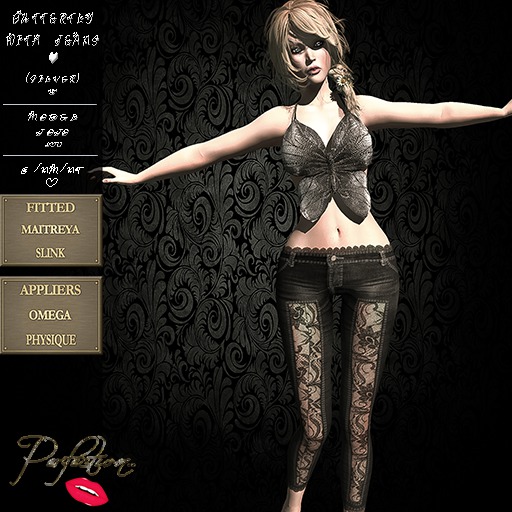 Perfection ~ Butterfly W/Jeans (Silver)*