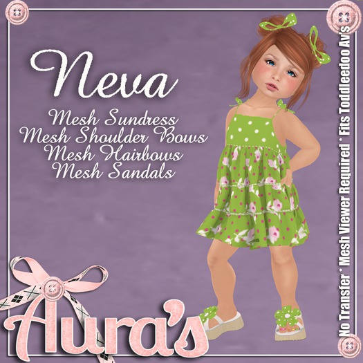 {Aura's} Neva in Green For Toddleedoo Avatars
