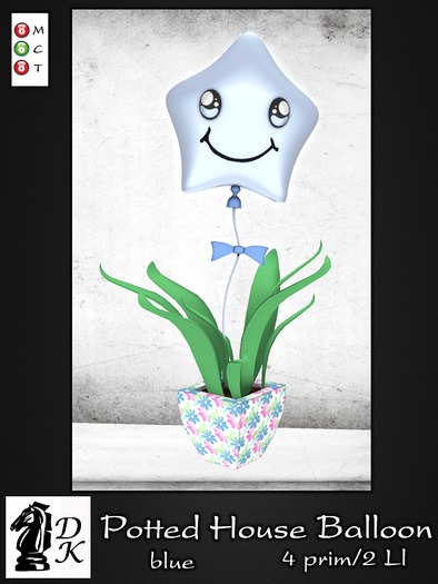 DKD - Potted House Balloon - Blue