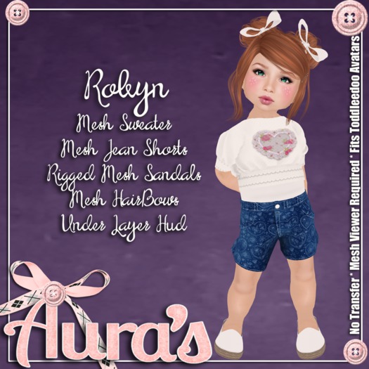 {Aura's} Draciena Overalls {Peach} for Toddleedoo Avatars
