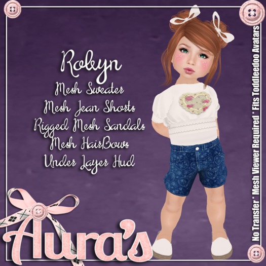 {Aura's} Robyn Short Outfit {Lemon} for Toddleedoo Avatars