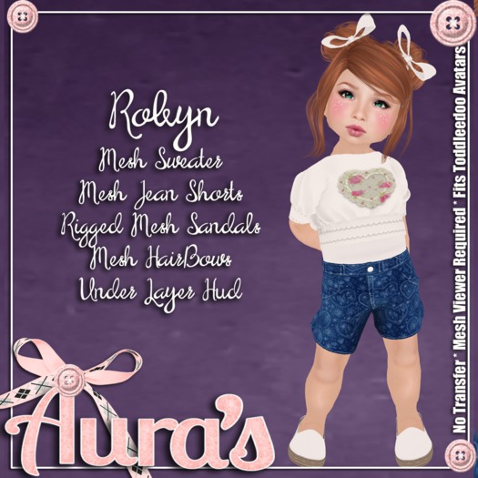 {Aura's} Robyn Short Outfit {Green} for Toddleedoo Avatars