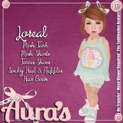{Aura's} Loreal Kawaii Outfit {Teal} for Toddleedoo Avatars