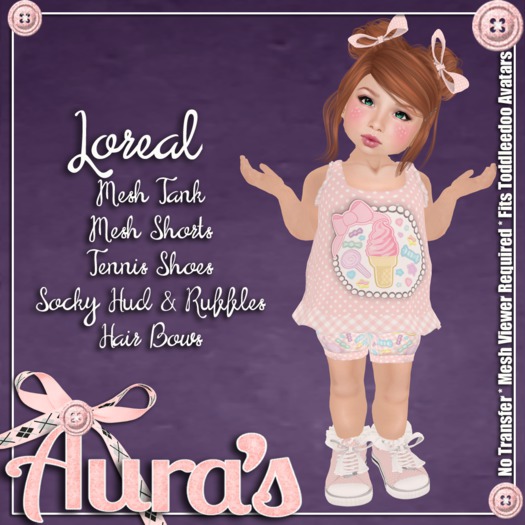 {Aura's} Loreal Kawaii Outfit {Peach} for Toddleedoo Avatars