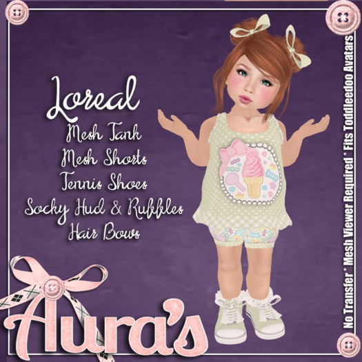 {Aura's} Loreal Kawaii Outfit {Green} for Toddleedoo Avatars