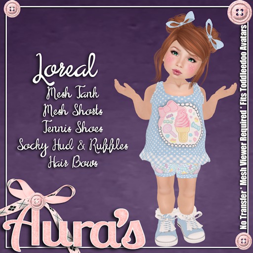 {Aura's} Loreal Kawaii Outfit {Blue} for Toddleedoo Avatars