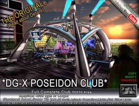 Second Life Marketplace Dg X Poseidon Club Original Effect Lights Animate Danceflooor Sculpted Speakers Dj Booth Control Systems And More