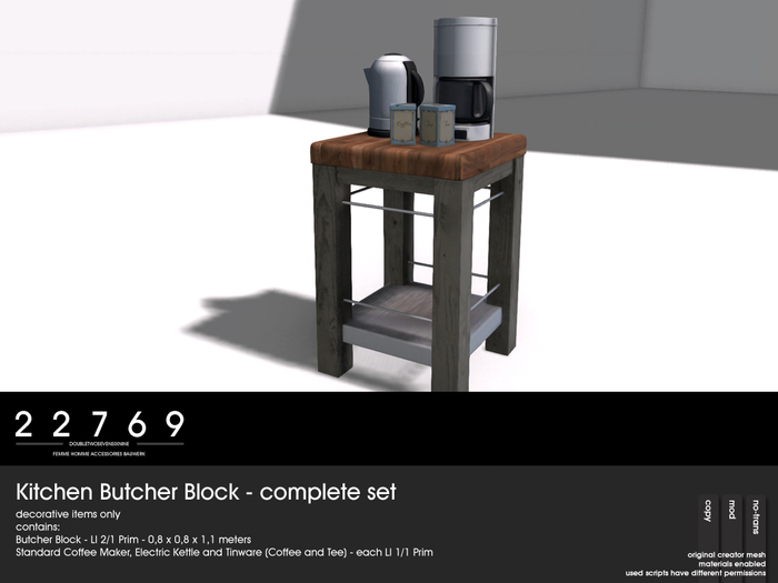 22769 ~ [bauwerk] Kitchen Butcher Block - complete set