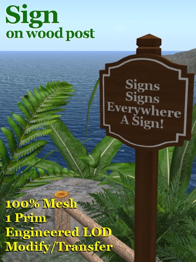 "Signs" Sign on Post, Attractive 3D Mesh Sign