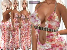 AVVIANNA - GIFT MESH STUDDED FLORAL MAXI DRESS