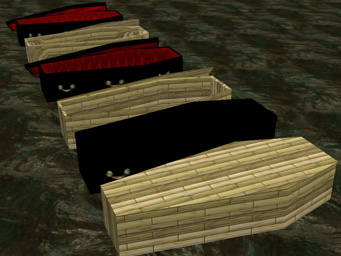 Halloween Coffins with lay in state pose