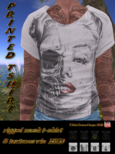 Mens Mesh U-Neck T-Shirt printed