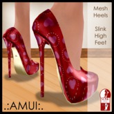 .:AMUI:. SHOES "VERA" - PATTERN HEARTS (Slink High Feet)