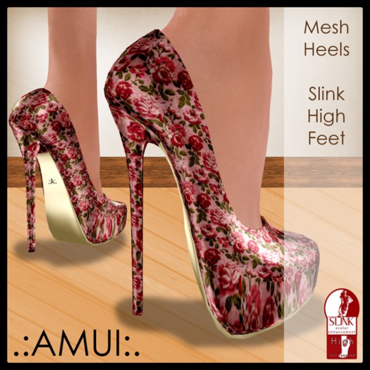 .:AMUI:. SHOES "VERA" - PATTERN ROSES (Slink High Feet)