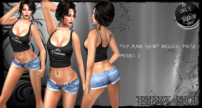 top and short rigged  mesh  model 2