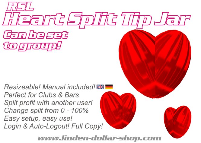 RSL Split Tipjar Heart / percentage TipJar
