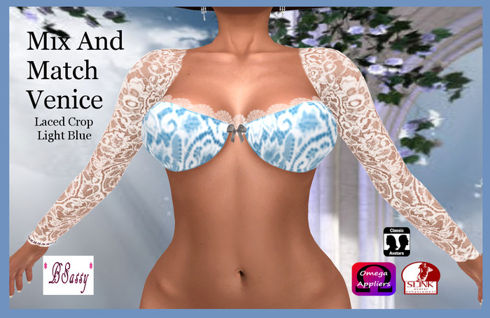 *BSASSY* MIX AND MATCH LACED SHIRT LIGHT BLUE