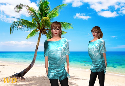 Mesh Beach Kaftan Turquoise