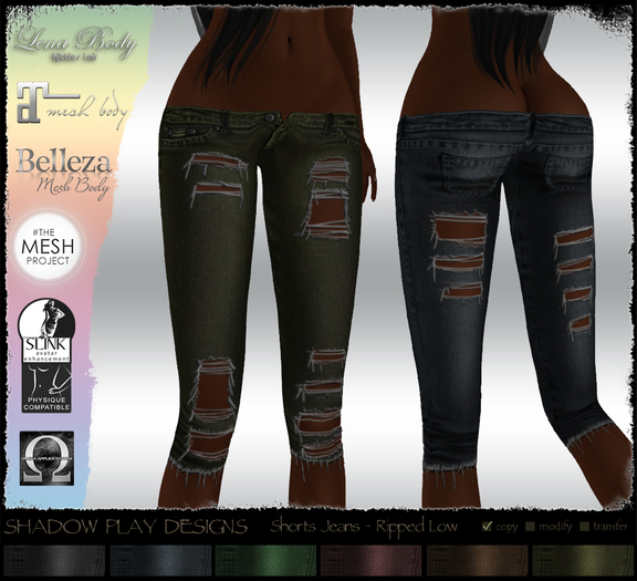 Unbuttoned Shorts Jeans - FatPack - Ripped Low 