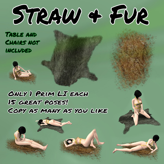 Straw and Fur to sit on (many poses!) PROMO!