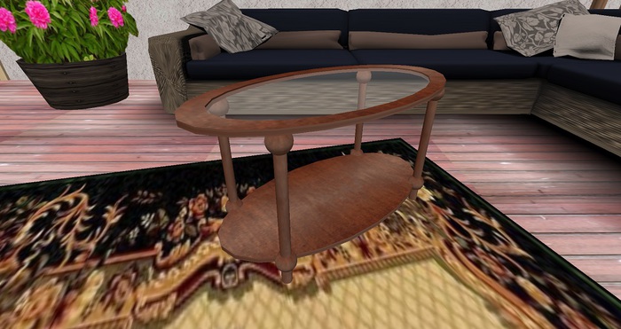 Design Round Wooden Glass Table