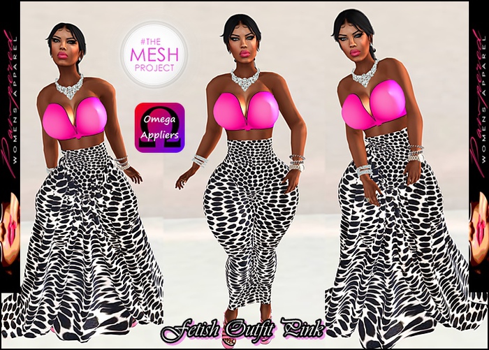 Fetish outfit Pink - Appliers Included