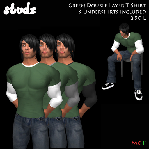 *Studz* Double Layer T-Shirt Green