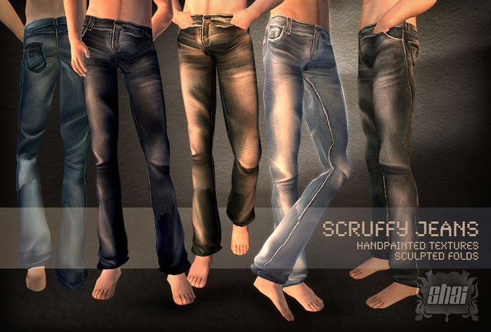 *Shai* Scruffy Jeans - Fat  Pack
