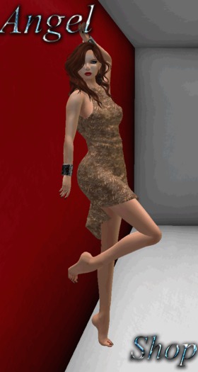 Dress AngelShop mesh Bronza