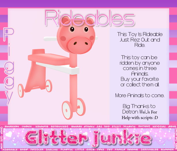 Glitter Junkie - Rideable Piggy *BOXED*