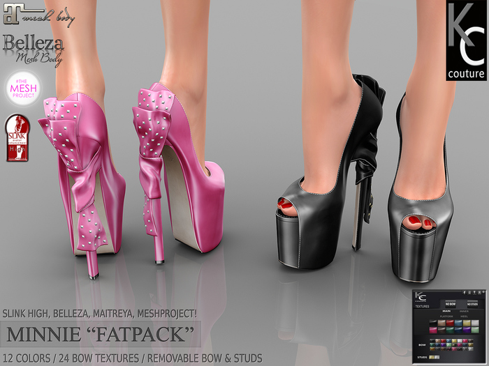 .:KC:. MINNIE HEELS Slink High, Maitreya, Belleza, Meshproject