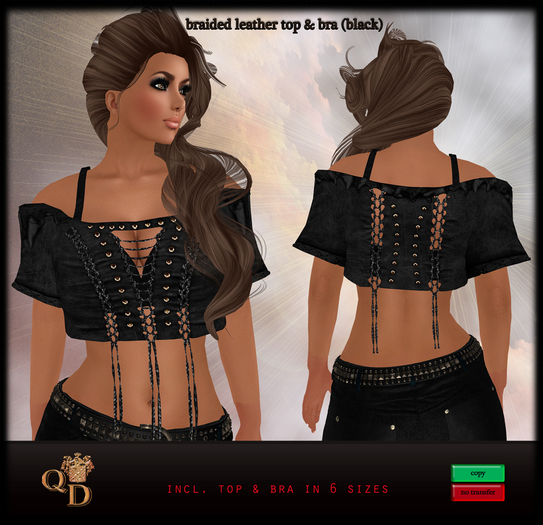 Strapped leather top/bra