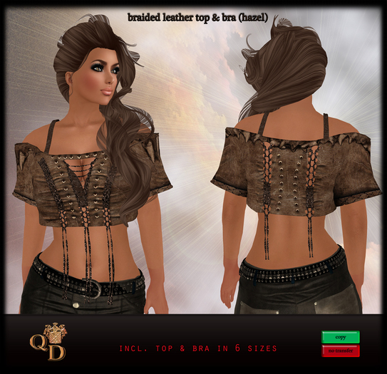 Strapped leather top/bra