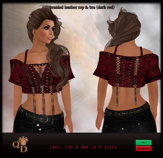 Strapped leather top/bra