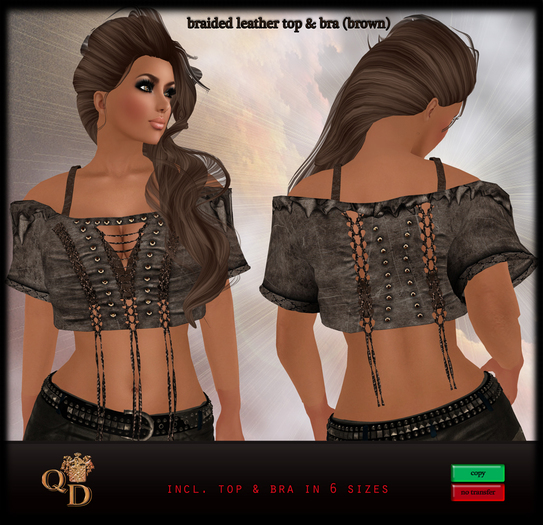 Strapped leather top/bra