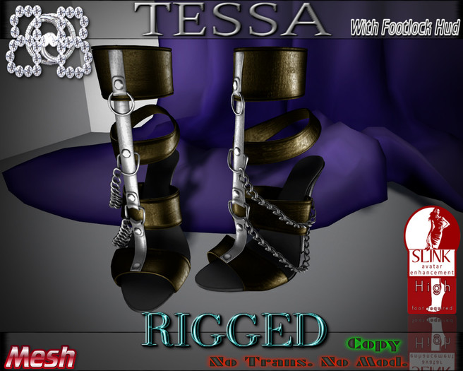 !!BHB!! TESSA HEELS RIGGED V2 GOLD SLINK (ADD)