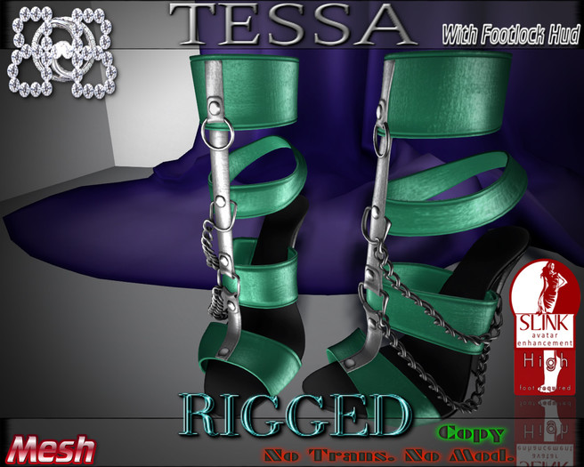 !!BHB!! TESSA HEELS RIGGED GREEN V2 SLINK (ADD)