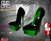 !!BH!! {MELZA}LADY LATEX HEELS GREEN (ADD)