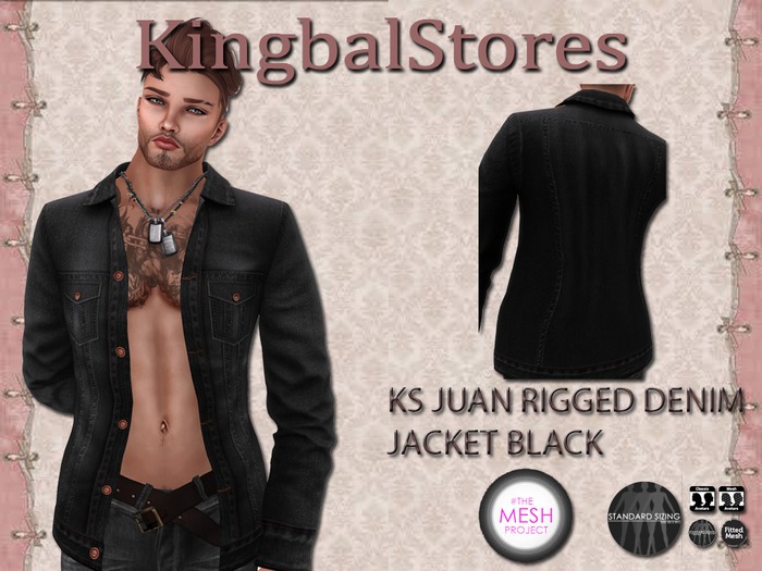 99 KS JUAN RIGGED DENIM JACKET SOLO BLACK