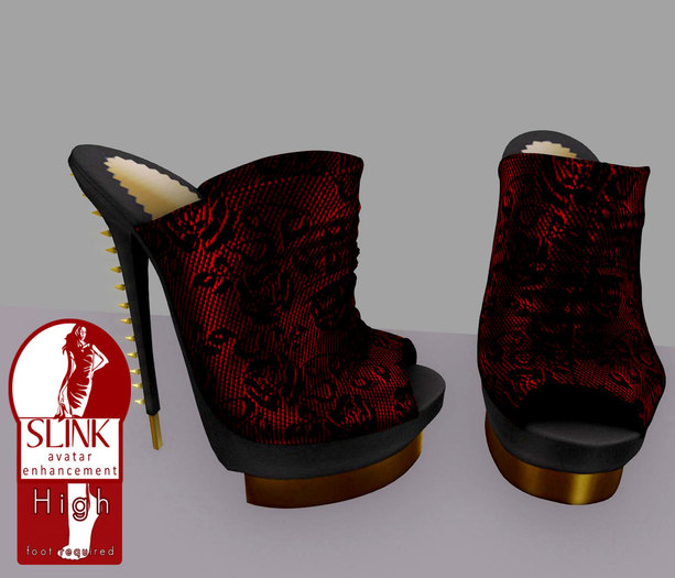 .: MB :. SLINK HIGH MULES Black Roses RED