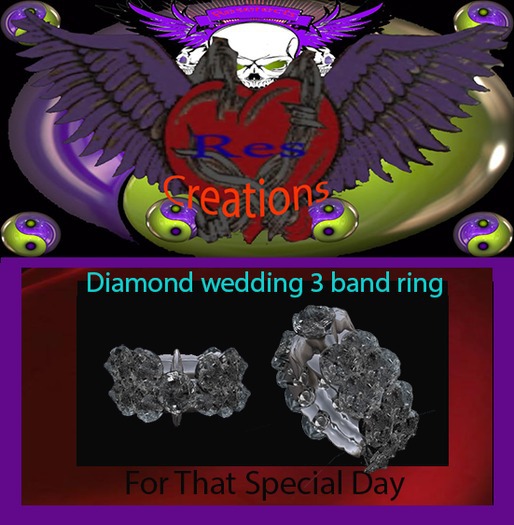 Diamond wedding 3 band ring Boxed
