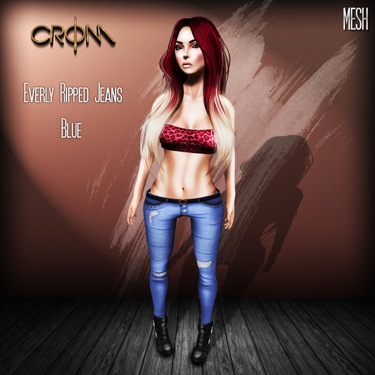 -CroM- Everly Ripped Jeans - Blue