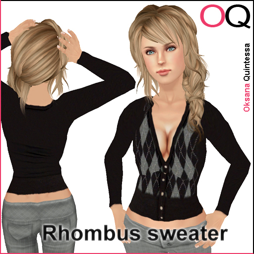 Black-gray rhombus sweater