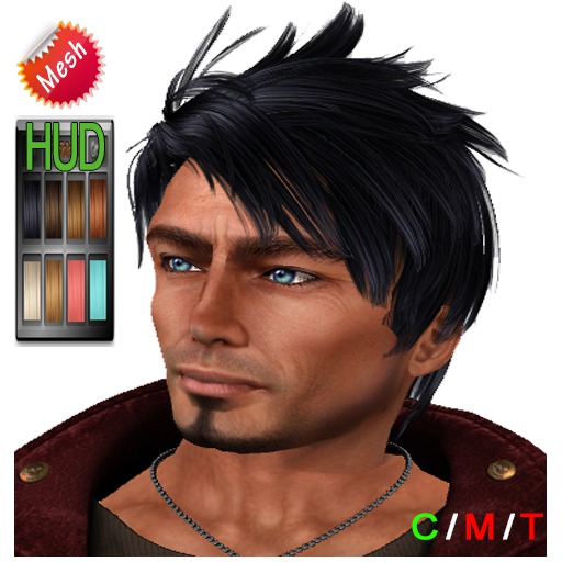 eDeLsToRe men mesh hair " Blake " all colors HUD (Special Rigged Fitted Mesh Hair) 