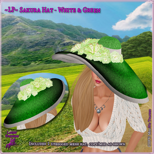 ~LP~ Sakura Hat Boxed white / Green