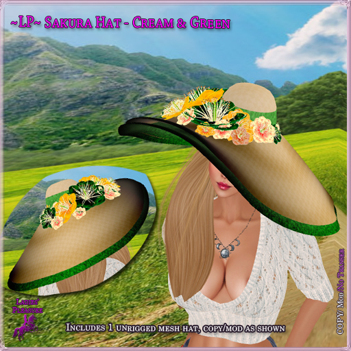 ~LP~ Sakura Hat Boxed Cream Green