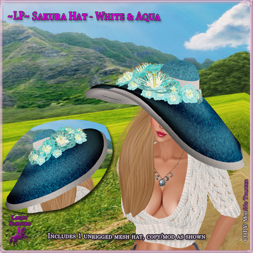 ~LP~ Sakura Hat Boxed White / Aqua